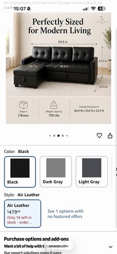 Black sofa - black,